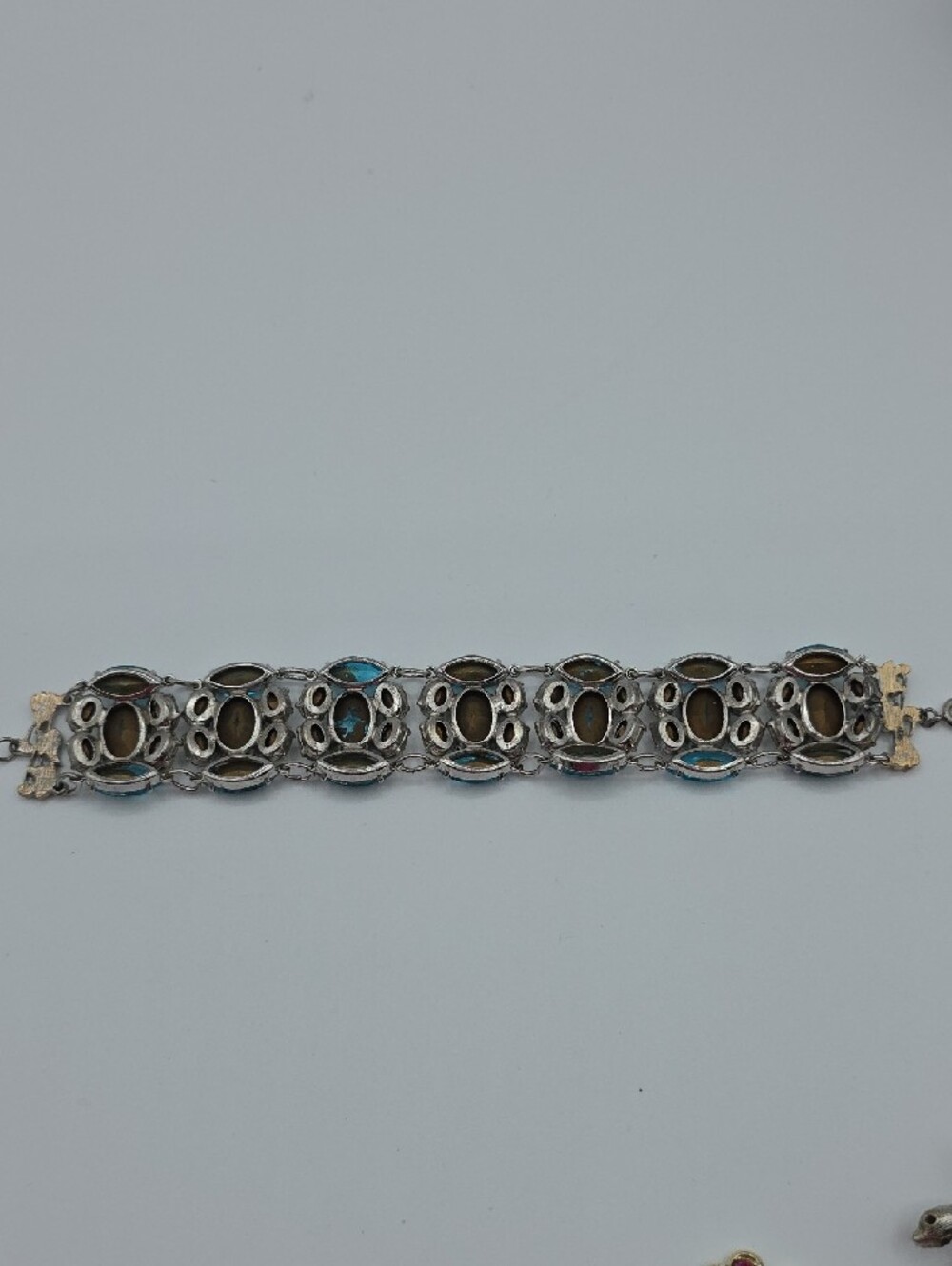 Vintage Blue And White Crystal Statement Bracelet - Picture 8 of 10
